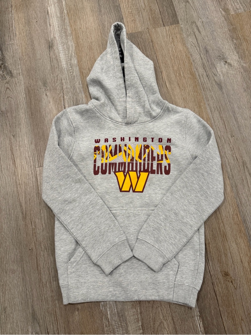 Kids Gray Washington Commanders Hoodie - Team Logo Sweatshirt